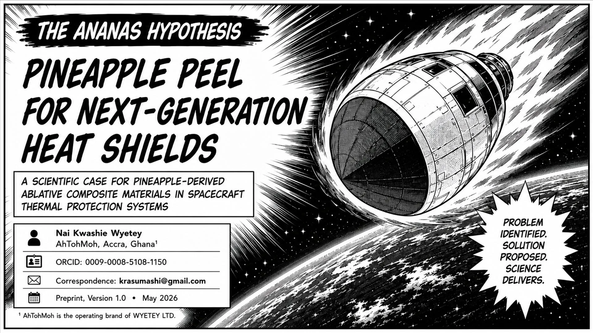 Pineapple peel for next-generation heat shields.
