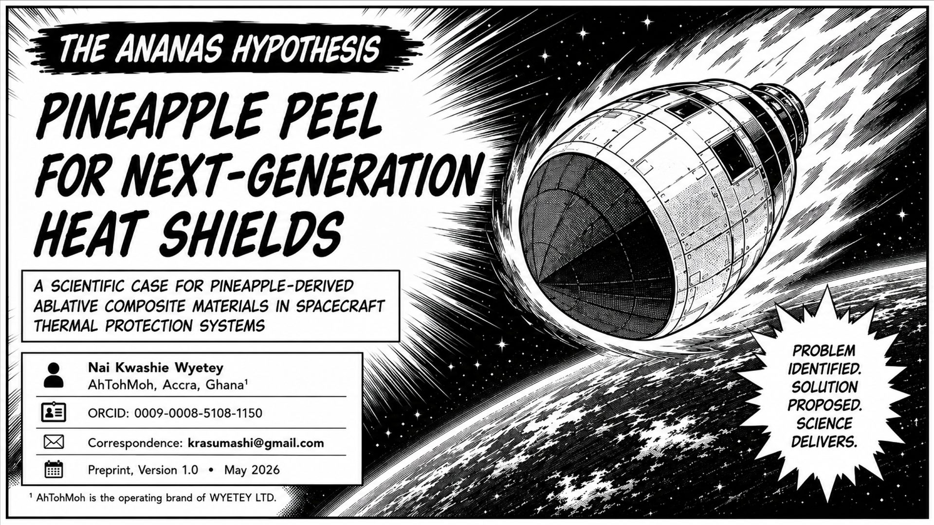 Pineapple peel for next-generation heat shields.